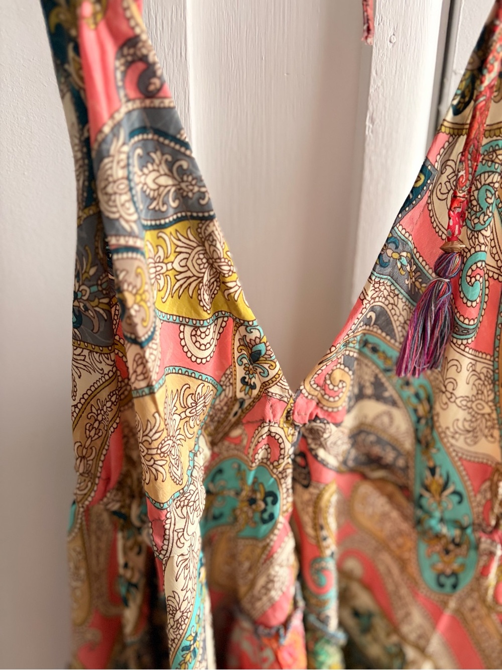 Boho Paisley Tie-Strap Women's Top - Multi - Picture 2 of 7